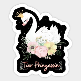 Schwan Tier Prinzessin Blumen Süß Sticker